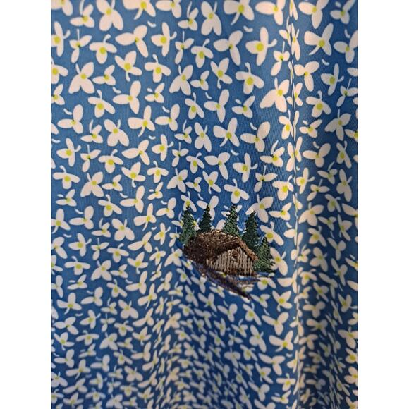 FootJoy Men's Blue Floral Print Fox Hollow Golf Club Polo Shirt Size‎ L - Picture 5 of 10